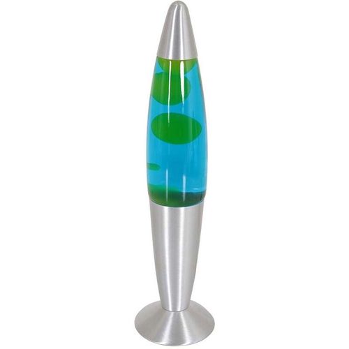 8712746146998 - Tischleuchte Nachttischlampe Schreibtischleuchte Lavalampe Metall Aluminium schwarz blau grün 1x E14 25 Watt 200 Lumen 2700 Kelvin warmweiß H 35cm