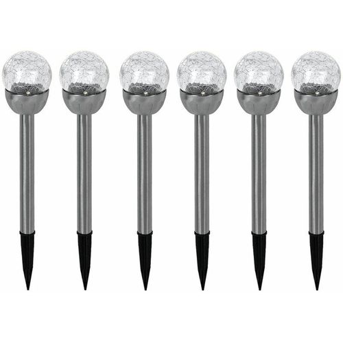 4059157355996 - Etc-shop - Solarleuchte Außenlampe Kugelleuchte Gartenlampe in Bruchglas-Optik Wegelampe integrierter Akku Edelstahl silber led DxH 6x245cm 4059157355996 - Etc-shop - Solarleuchte Außenlampe Kugelleuchte Gartenlampe in Bruchglas-Optik Wegelampe integrierter Akku Edelstahl silber led DxH 6x245cm