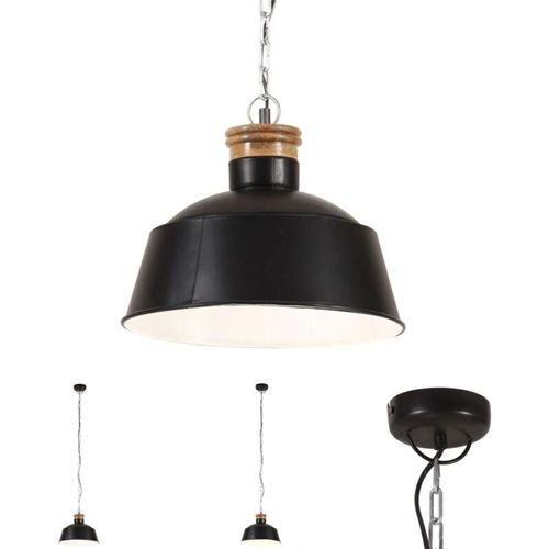 8721031336242 - The Living Store - Hängelampe Industriestil 32 cm Schwarz E27 - Lampen - Schwarz