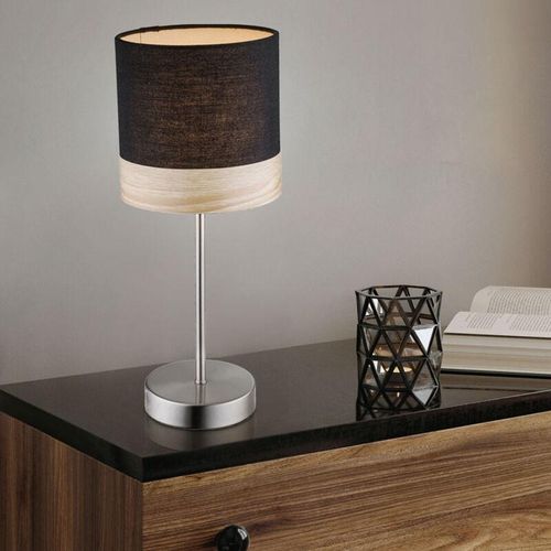 9007371533190 - Lighting - led Tischlampe Nachttischlampe Tischleuchte Schlafzimmerlampe Leseleuchte nickel matt Textil Holz 3W 250lm warmweiß DxH 15 x 35 9007371533190 - Lighting - led Tischlampe Nachttischlampe Tischleuchte Schlafzimmerlampe Leseleuchte nickel matt Textil Holz 3W 250lm warmweiß DxH 15 x 35