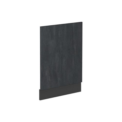 4066731400706 - Livinity Geschirrspülerblende R-Line Schwarz Beton Anthrazit 45 cm mit Arbeitsplatte Weiß-Marmor