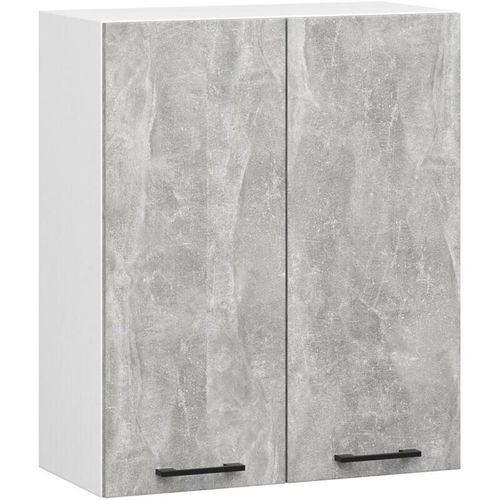 5907512215647 - Akord - Hängeschrank Küchenschrank oliwia w 60 cm H720 Weiß Steingrau 2 Türen 2 Regalböden 60x72x30 cm