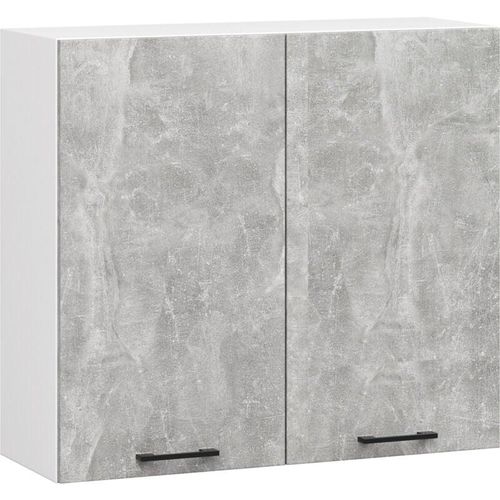 5907512215715 - Akord - Hängeschrank Küchenschrank oliwia w 80 cm H720 Weiß Steingrau 2 Türen 2 Regalböden 80x72x30 cm