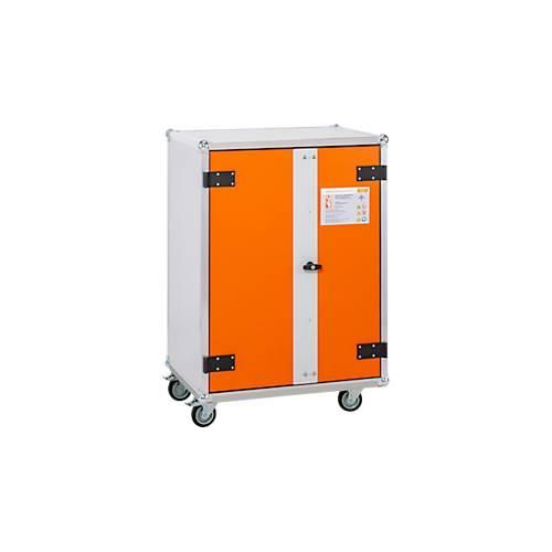 4052886458808 - Akku-Ladeschrank Premium 8 10 1-phasig LockEX Türverriegelung strombetriebener Rauchmelder akustischer Alarm belüftet auf Rollen B 890 x T 660 x H 1150 mm lichtgrau reinorange 4052886458808 - Akku-Ladeschrank Premium 8 10 1-phasig LockEX Türverriegelung strombetriebener Rauchmelder akustischer Alarm belüftet auf Rollen B 890 x T 660 x H 1150 mm lichtgrau reinorange
