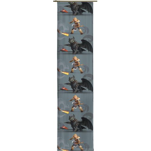4004567332884 - Schiebegardine WIRTH Dragons Gardinen Gr 245 cm Paneelwagen 60 cm grau Paneelwagen