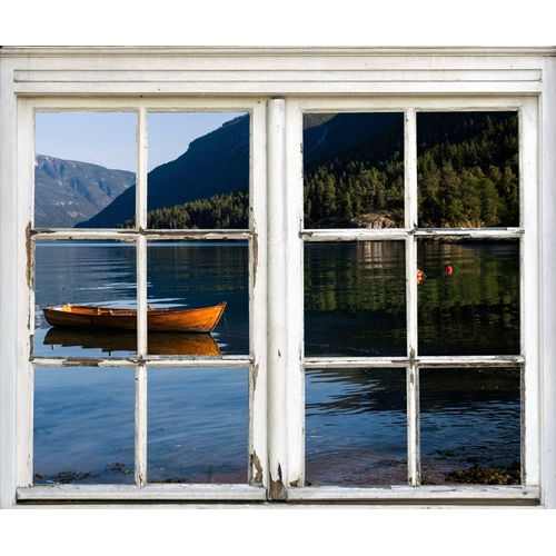 4049009353201 - Wandsticker QUEENCE Boot auf See Wandtattoos Gr B H T 40 cm x 60 cm x 01 cm Natur orange Wandtattoos Natur
