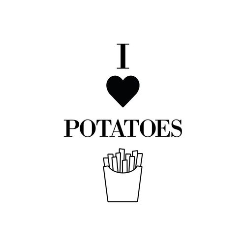 4049009635154 - Wanddekoobjekt QUEENCE I LOVE POTATOES Wanddekoobjekte Gr B H T 30 cm x 45 cm x 01 cm schwarz Wanddekoration Wanddekoobjekte
