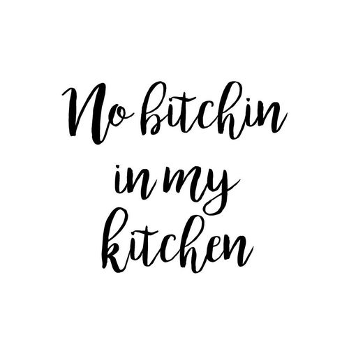 4049009663652 - Wanddekoobjekt QUEENCE No bitchin in my kitchen Wanddekoobjekte Gr B H T 30 cm x 45 cm x 01 cm Spruch-Schriftzug schwarz (schwarz weiß) Wanddekoration Wanddekoobjekte Schriftzug auf Stahlblech