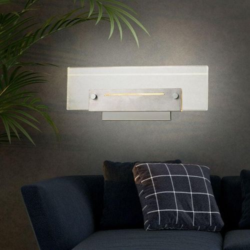 9003348112962 - - Wandleuchte Chrom Schlafzimmer Wohnzimmerleuchte led Wandlampe Modern mit Schalter Acryl klar 2x 3W 300lm warmweiß LxBxH 26x11x55 cm