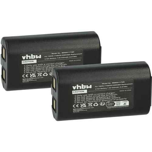 4069099557013 - vhbw 2x Akku kompatibel mit Rhino 5200 Drucker Kopierer Scanner Etiketten-Drucker (650 mAh 74 V Li-Ion)