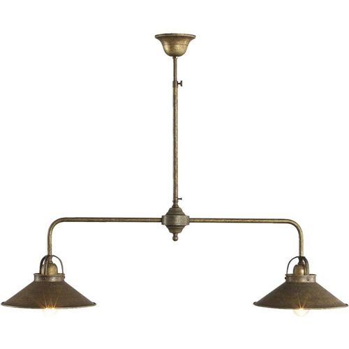 4255596680594 - Licht-erlebnisse - Deckenleuchte Messing E27 in Bronze Antik matt 2-flammig länglich Industrial Deckenlampe