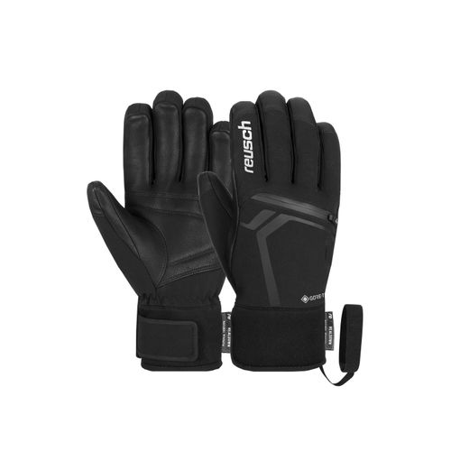 4060485437179 - Skihandschuhe REUSCH Down Spirit GORE-TEX SC Damen Gr 105 silber (schwarz silberfarben) 55% Polyester 30% Ziegenleder 5% Polyurethan 5% Elasthan mehrfarbig Handschuhe mit verstärkten Fingerspitzen