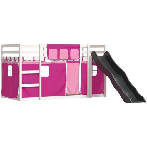 8721102802645 - Vidaxl - Etagenbett mit Rutsche und Gardinen Rosa 90x190 cm 8721102802645 - Vidaxl - Etagenbett mit Rutsche und Gardinen Rosa 90x190 cm