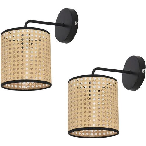 4059438897177 - Luxpro - Wandleuchte Southend 2er Set Rattan-Optik [ ] - Beige