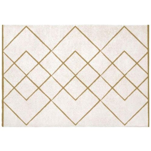 3701448291940 - Vente-unique - Hochflorteppich Berber - 120 x 170 cm - Weiß & Goldfarben - prysmi