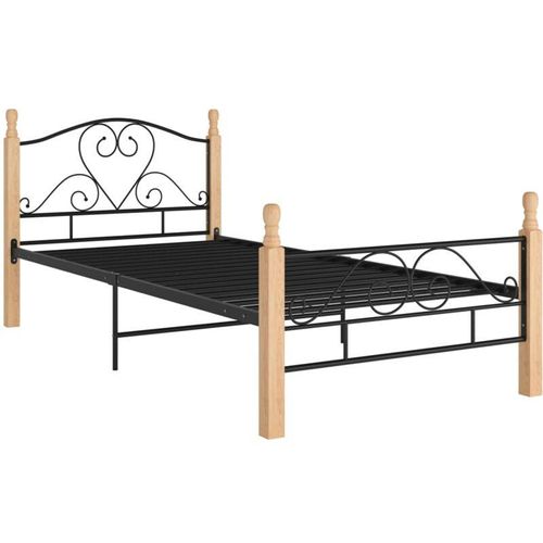 8720286163177 - Bonnevie - BettgestellSchlafzimmerbett Schwarz Metall 90x200 cm vidaXL