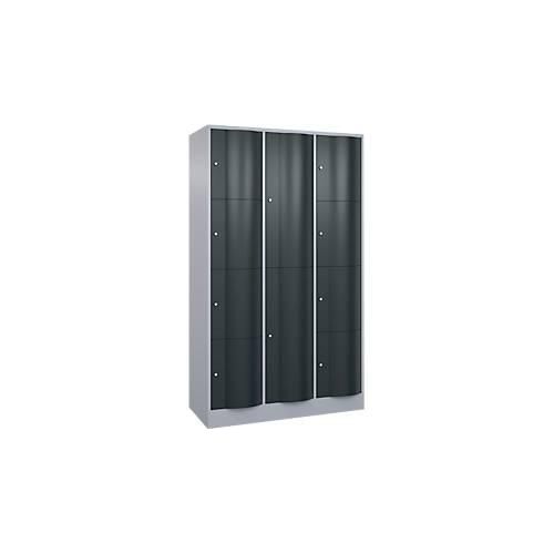 4068427570458 - Kombi-Schließfachschrank Resisto 3 Abteile 12 Fächer B 1148 x T 540 x H 1950 mm Weißalu Anthrazitgrau 4068427570458 - Kombi-Schließfachschrank Resisto 3 Abteile 12 Fächer B 1148 x T 540 x H 1950 mm Weißalu Anthrazitgrau