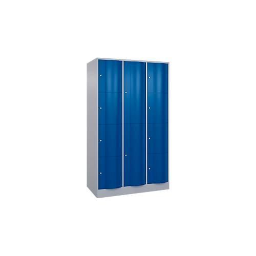 4068427570526 - Kombi-Schließfachschrank Resisto 3 Abteile 12 Fächer B 1148 x T 640 x H 1950 mm Weißalu Enzianblau 4068427570526 - Kombi-Schließfachschrank Resisto 3 Abteile 12 Fächer B 1148 x T 640 x H 1950 mm Weißalu Enzianblau