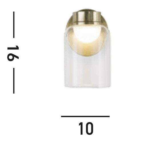 5053423268101 - LED-Wandleuchte Highball messingfarben IP44 Glas