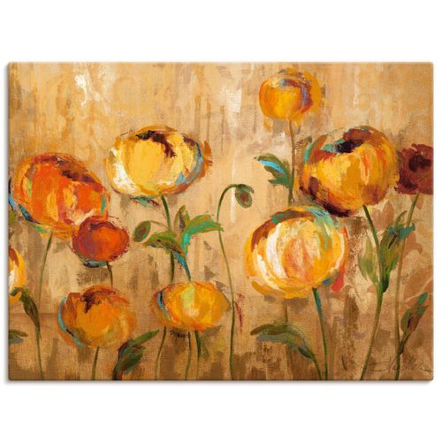 4055327745345 - Wandbild ARTLAND Freudige Ranunkel Bilder Gr B H 120 cm x 90 cm Leinwandbild Blumen Querformat 1 St orange Bild Poster Bilder als Leinwandbild Wandaufkleber oder in versch Größen