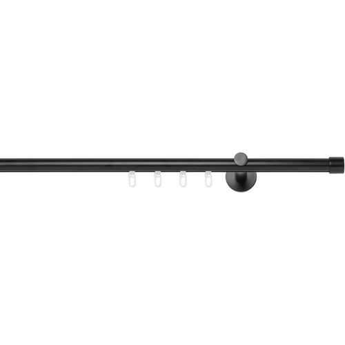 4066866174855 - Ondeco - Gardinenstange auf Maß Innenlauf 20mm Cap 1-lauf Vorhangstange Wandträger 12cm Stilgarnitur Gleiter für Vorhänge - Schwarz - 240cm 4066866174855 - Ondeco - Gardinenstange auf Maß Innenlauf 20mm Cap 1-lauf Vorhangstange Wandträger 12cm Stilgarnitur Gleiter für Vorhänge - Schwarz - 240cm