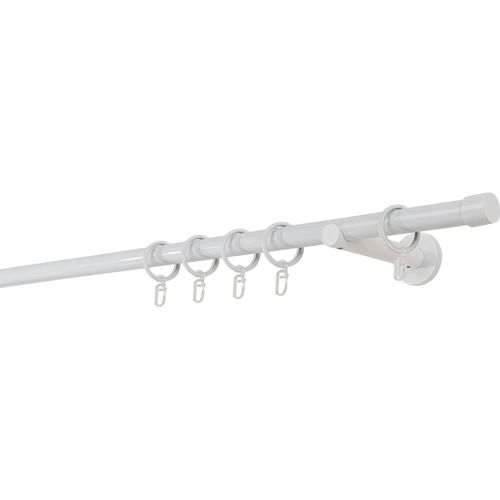 4066866113175 - Ondeco - Gardinenstange auf Maß 20mm Cap 1-lauf Vorhangstange Wandträger 12cm Stilgarnitur mit Ringen für Vorhänge - Weiß - 250cm 4066866113175 - Ondeco - Gardinenstange auf Maß 20mm Cap 1-lauf Vorhangstange Wandträger 12cm Stilgarnitur mit Ringen für Vorhänge - Weiß - 250cm