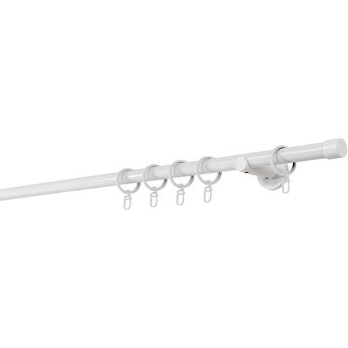 4066866102131 - Gardinenstange auf Maß 20mm Cap 1-lauf Vorhangstange Wandträger 65cm Stilgarnitur mit Ringen für Vorhänge - Weiß - 370cm 4066866102131 - Gardinenstange auf Maß 20mm Cap 1-lauf Vorhangstange Wandträger 65cm Stilgarnitur mit Ringen für Vorhänge - Weiß - 370cm