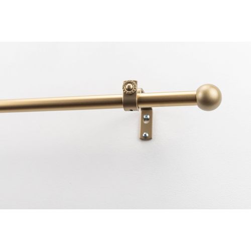 9002777317429 - Gardinenstange GARESA BOLTI mit offenem Träger Gardinenstangen Gr L 300 cm Ø 16 mm 1 läufig goldfarben (mattgoldfarben) Kinder Gardinenstangen für Vorhanggarnitur verlängerbar Wandmontage ohne Ringe