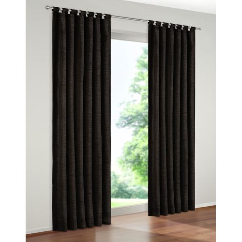 4004567098902 - Vorhang WIRTH Tromsö Gr 14 schwarz B172cm H160cm Chenille Polyacryl Gardinen