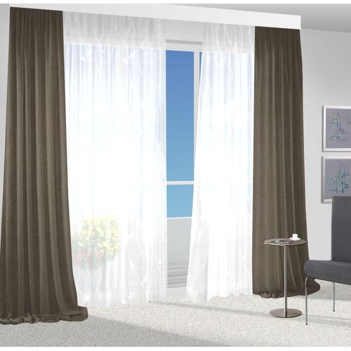 4032107278545 - Vorhang VHG Una Gr 5 braun (mittelbraun) B140cm H245cm Polyester Gardinen 4032107278545 - Vorhang VHG Una Gr 5 braun (mittelbraun) B140cm H245cm Polyester Gardinen