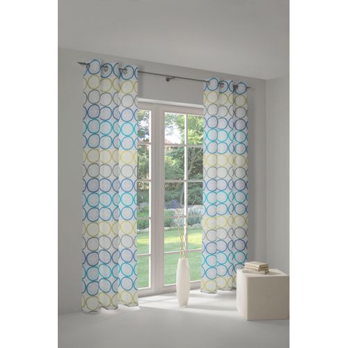 4004567226008 - Vorhang WIRTH Zirbello Gr 1 blau Gardinen 145cm Ösen 132cm Baumwolle Polyester B132cm H145cm