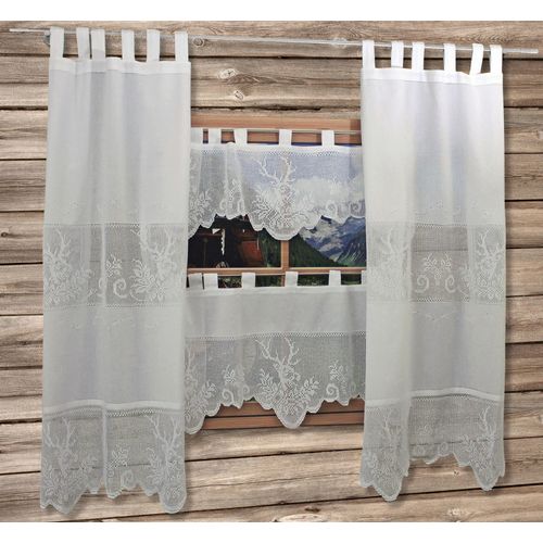 4056837028812 - Gardine HOSSNER - ART OF HOME DECO HIRSCH Gr 1 weiß Gardinen 150cm Schlaufen 90cm Baumwolle B90cm H150cm 4056837028812 - Gardine HOSSNER - ART OF HOME DECO HIRSCH Gr 1 weiß Gardinen 150cm Schlaufen 90cm Baumwolle B90cm H150cm