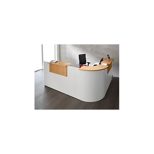4250510811870 - Winkeltheke Come-In rund L 2125 x B 2525 mm weiß 3 Ablagen in Buche-Dekor Eckelement weiß 4250510811870 - Winkeltheke Come-In rund L 2125 x B 2525 mm weiß 3 Ablagen in Buche-Dekor Eckelement weiß