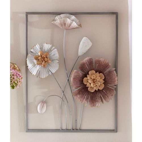 4260693428550 - Dekoleidenschaft - 3D Wandbild Metallblüten aus Metall Wanddeko Wandschmuck