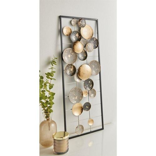 4260644454164 - Dekoleidenschaft - Metall Wandbild Kreise schwarz gold im Shabby Look Wandschmuck 4260644454164 - Dekoleidenschaft - Metall Wandbild Kreise schwarz gold im Shabby Look Wandschmuck