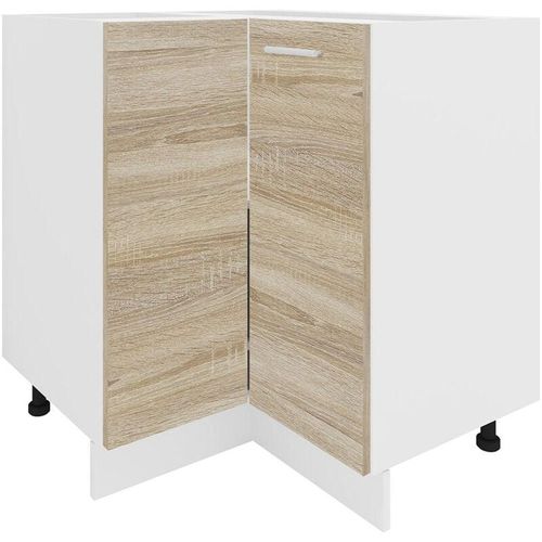 4051814422799 - Eckschrank Küchenschrank Küchenunterschrank Küche Unterschrank Küchenmöbel Esilo (Farbe Weiß   Sonoma-Eiche)