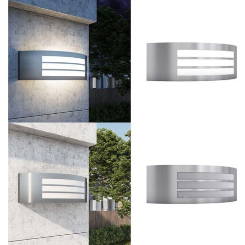 8721115700969 - Vidaxl - Außenwandlampe Edelstahl - Außenwandleuchte - Außenwandleuchten - Home & Living - Silber