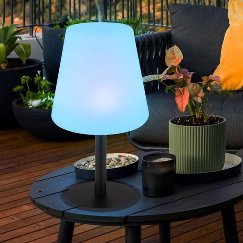 9007371508419 - Solarlampen für Außen Tisch Solar Tischleuchte Balkon LED Solar Tischlampe mit RGB Farbwechsel Stufenschalter Farben fixierbar DxH 15 x 30 cm