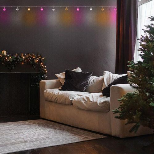 9007371538164 - Lighting - led Lichterkette Weihnachten Leuchtkette 20x Kugeln bunt Dekoration 20x 003W warmweiß l 220 cm