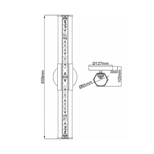 5024005581116 - Elstead - Lighting QN-FACET-LED2-PC-BATH quintiesse Wandleuchte Facet led 12W IP44 3000K Stahl Chrom poliert Opalglas satiniert H659cm B127cm