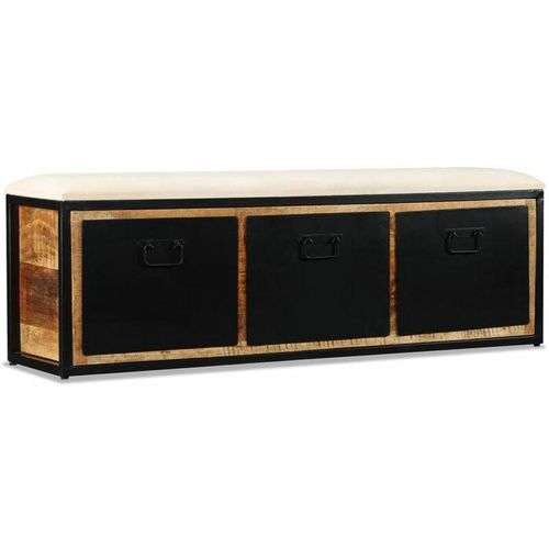 8718475557210 - Bonnevie - Aufbewahrungsbank 3 Schubladen Mangoholz Massiv 120x30x40 cm vidaXL608691