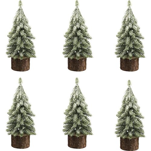 4064118192381 - Tannenbäumchen auf Holzfuß mit Frost-Optik VE 6 Stk Gesamthöhe 190 mm kaiserkraft