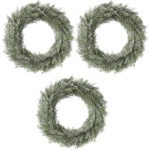 4064118192336 - Zedernkranz mit Frost-Optik VE 3 Stk Gesamthöhe 400 mm 4064118192336 - Zedernkranz mit Frost-Optik VE 3 Stk Gesamthöhe 400 mm