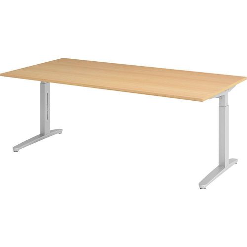 4032062170861 - ANNY - Schreibtisch mit C-Fußgestell höhenverstellbar 650 - 850 mm Breite 2000 mm alusilber Buche kaiserkraft 4032062170861 - ANNY - Schreibtisch mit C-Fußgestell höhenverstellbar 650 - 850 mm Breite 2000 mm alusilber Buche kaiserkraft