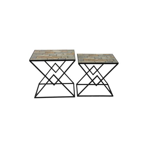 4041908136855 - 2er Set Beistelltisch Meru Eisen Gartentisch Garten Terrasse Tisch Outdoor Möbel 4041908136855 - 2er Set Beistelltisch Meru Eisen Gartentisch Garten Terrasse Tisch Outdoor Möbel