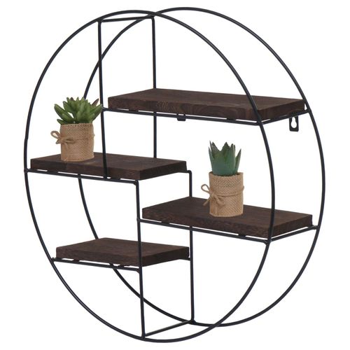4057651903972 - Wandregal MCW-K76 Hängeregal Schweberegal Regal 4 Regalböden Metall Massiv-Holz Industrial 45x45x11cm ~ dunkelbraun 4057651903972 - Wandregal MCW-K76 Hängeregal Schweberegal Regal 4 Regalböden Metall Massiv-Holz Industrial 45x45x11cm ~ dunkelbraun