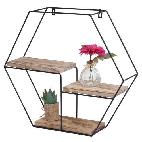 4057651582139 - Wandregal MCW-K76 Hängeregal Schweberegal Regal 3 Regalböden Metall Massiv-Holz Industrial 43x49x11cm ~ natur 4057651582139 - Wandregal MCW-K76 Hängeregal Schweberegal Regal 3 Regalböden Metall Massiv-Holz Industrial 43x49x11cm ~ natur