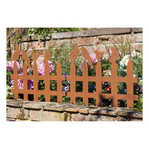 4007299008119 - Metall Dekozaun Vögel Garten Steckzaun Deko Rostoptik Beetumrandung Rost Zaun 4007299008119 - Metall Dekozaun Vögel Garten Steckzaun Deko Rostoptik Beetumrandung Rost Zaun