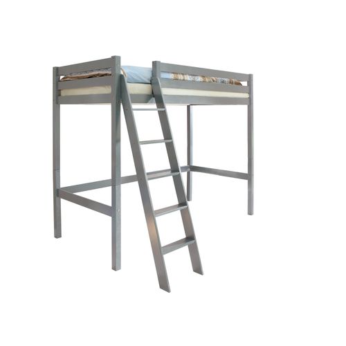4251105976097 - TiCAA Hochbett Hochschläfer Matthias Kiefer Hellgrau 90x200 cm