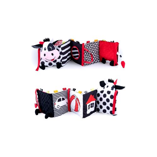 6925783810445 - Bali Bazoo Baby Stoffbuch Kuh Stoffbilderbuch 81044 Spiegel 10 Seiten Rassel weiß